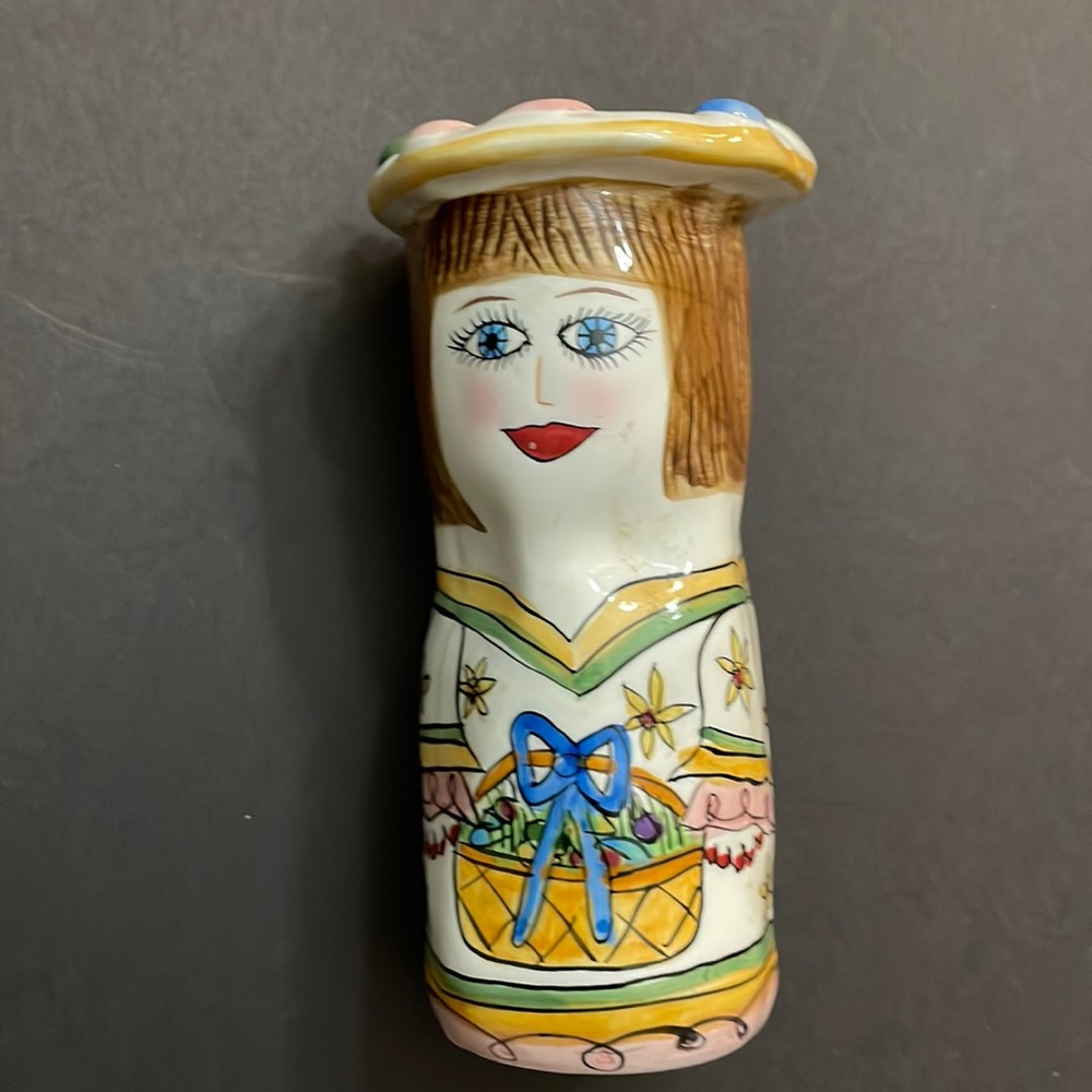 Vintage 1980s Face vase by Susan Paly for Ganz